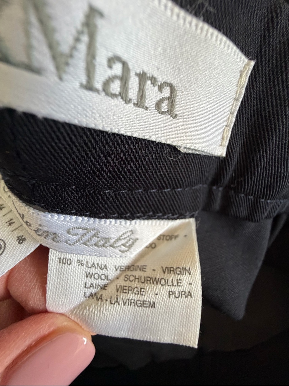 MaxMara Black Wool Pleated Straight Leg Tailored Trousers US 12 - Picture 5 of 6